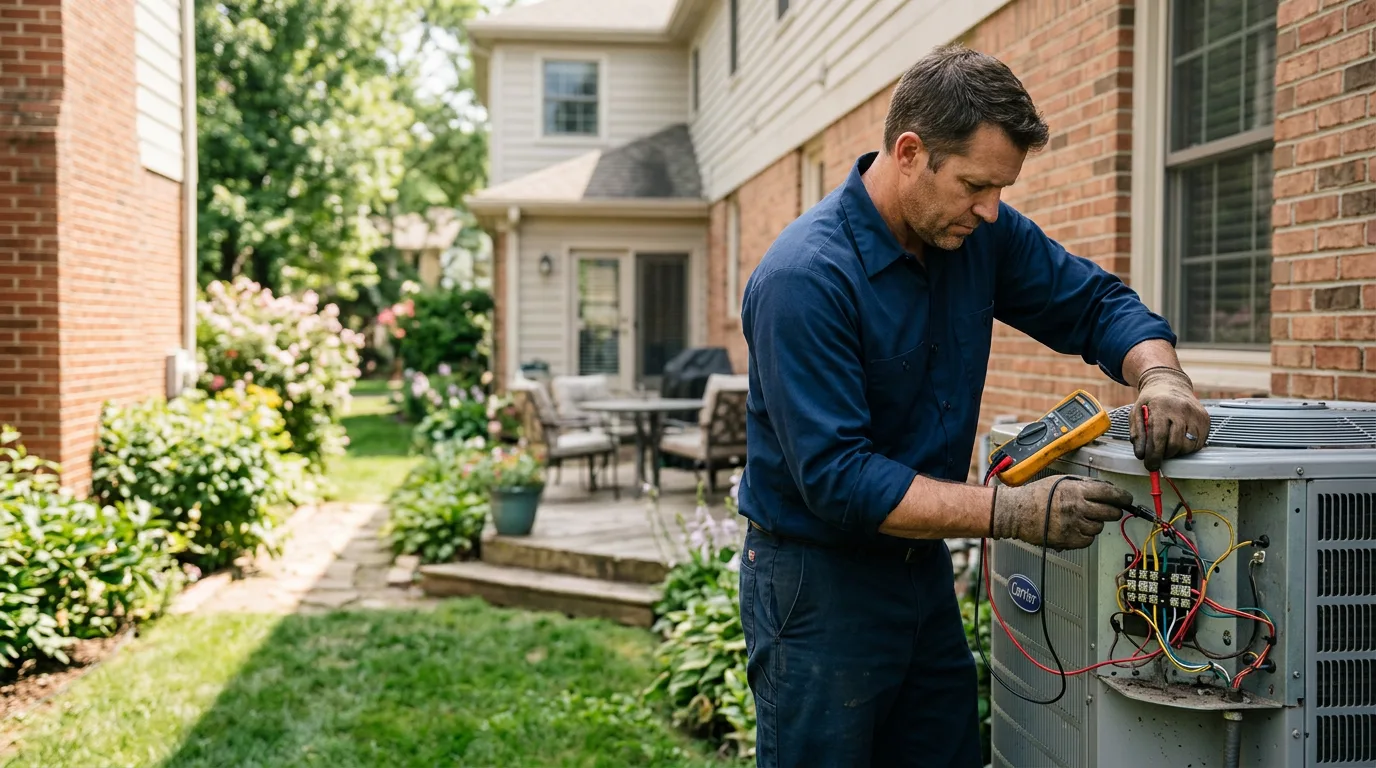 HVAC technician working near Portland, ME